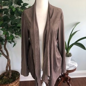 KUT Sansa 3-Way Wear Faux Suede Drape Jacket Sz L